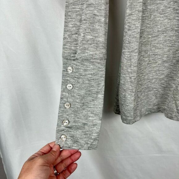 Joseph A. Women’s Gray Turtleneck Top Button Sleeves Large - Picture 2 of 11